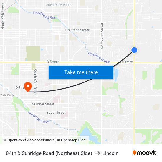 84th & Sunridge Road (Northeast Side) to Lincoln map