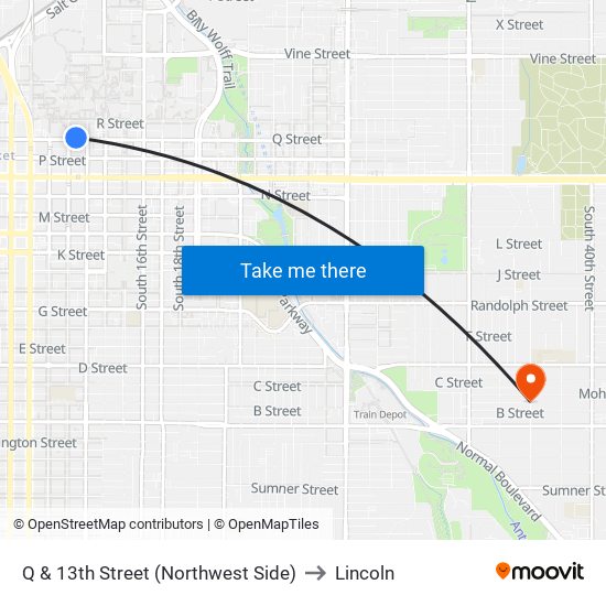 Q & 13th Street (Northwest Side) to Lincoln map