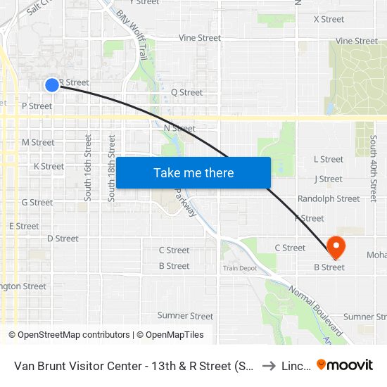 Van Brunt Visitor Center - 13th & R Street (Southwest Side) to Lincoln map