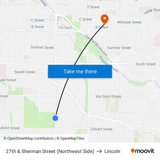 27th & Sherman Street (Northwest Side) to Lincoln map