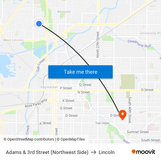 Adams & 3rd Street (Northwest Side) to Lincoln map
