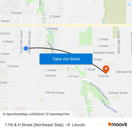 17th & H Street (Northeast Side) to Lincoln map