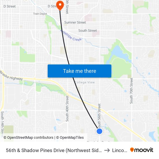 56th & Shadow Pines Drive (Northwest Side) to Lincoln map