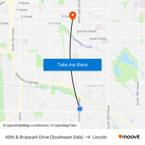 40th & Briarpark Drive (Southeast Side) to Lincoln map