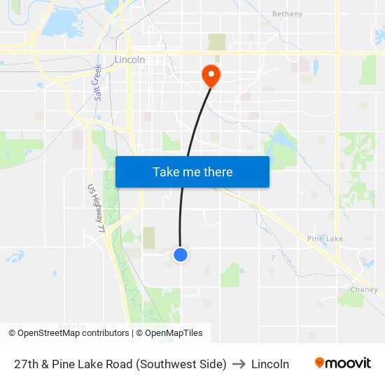 27th & Pine Lake Road (Southwest Side) to Lincoln map