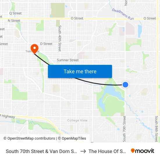 South 70th Street & Van Dorn Street, Se to The House Of Schnak map