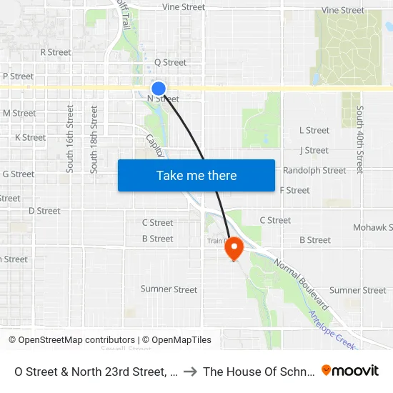 O Street & North 23rd Street, Se to The House Of Schnak map