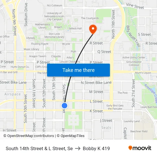 South 14th Street & L Street, Se to Bobby K 419 map
