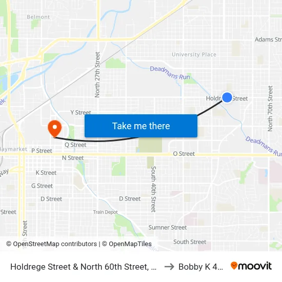 Holdrege Street & North 60th Street, NE to Bobby K 419 map