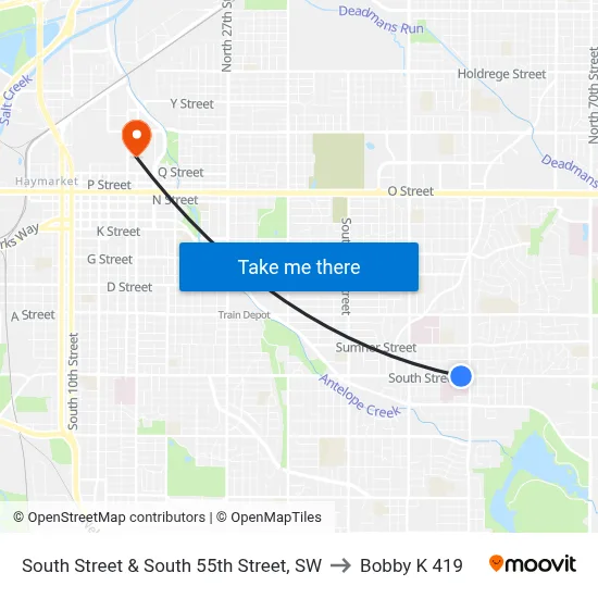 South Street & South 55th Street, SW to Bobby K 419 map