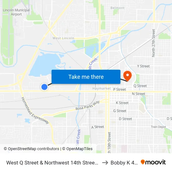West Q Street & Northwest 14th Street, SW to Bobby K 419 map