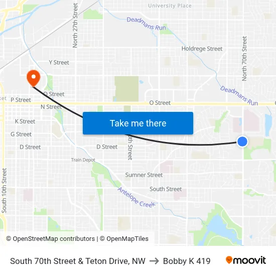 South 70th Street & Teton Drive, NW to Bobby K 419 map