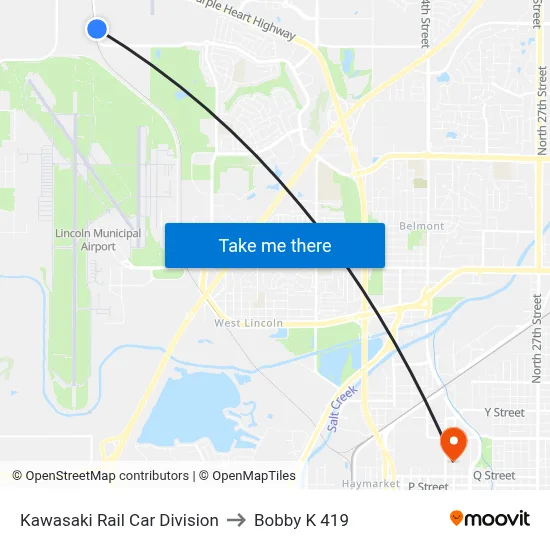 Kawasaki Rail Car Division to Bobby K 419 map