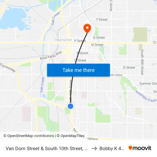 Van Dorn Street & South 10th Street, NE to Bobby K 419 map