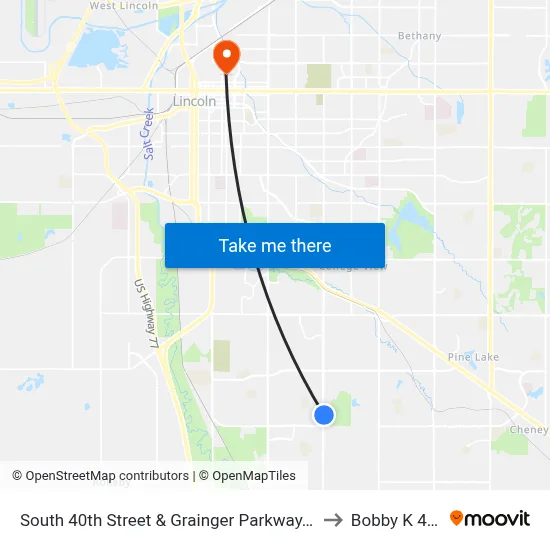 South 40th Street & Grainger Parkway, Se to Bobby K 419 map