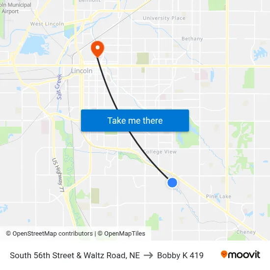 South 56th Street & Waltz Road, NE to Bobby K 419 map