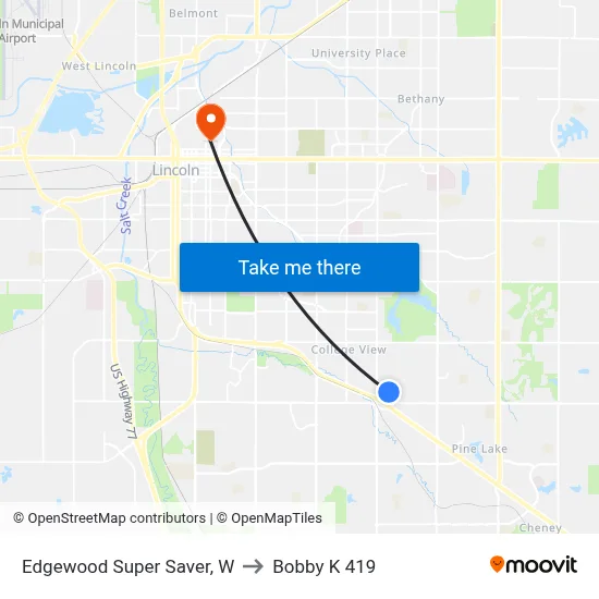 Edgewood Super Saver, W to Bobby K 419 map