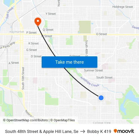 South 48th Street & Apple Hill Lane, Se to Bobby K 419 map