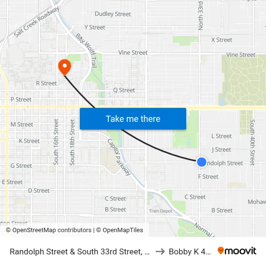 Randolph Street & South 33rd Street, NE to Bobby K 419 map