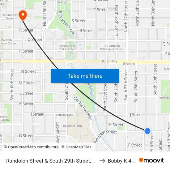 Randolph Street & South 29th Street, NE to Bobby K 419 map