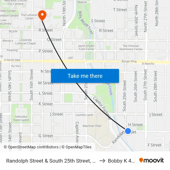 Randolph Street & South 25th Street, NE to Bobby K 419 map
