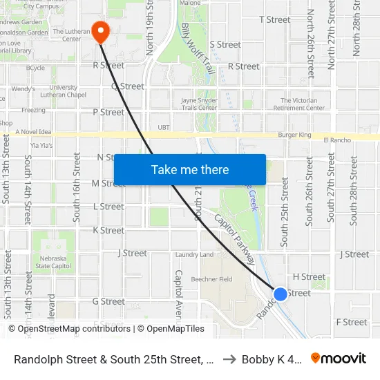 Randolph Street & South 25th Street, SW to Bobby K 419 map