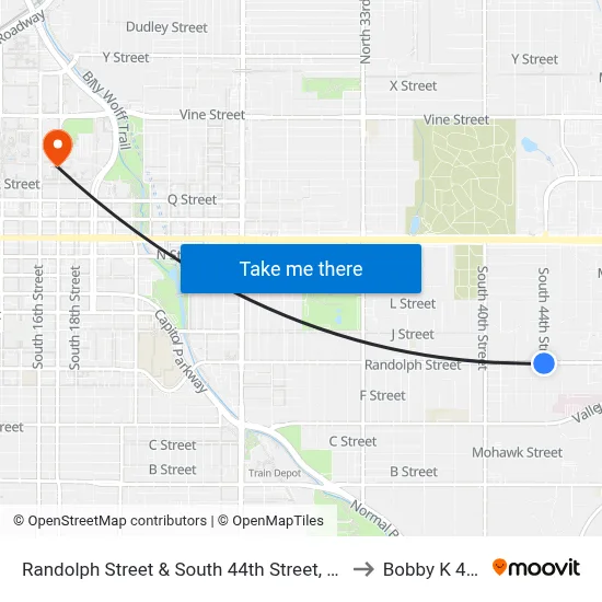 Randolph Street & South 44th Street, SW to Bobby K 419 map