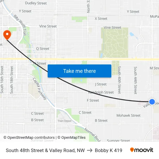 South 48th Street & Valley Road, NW to Bobby K 419 map