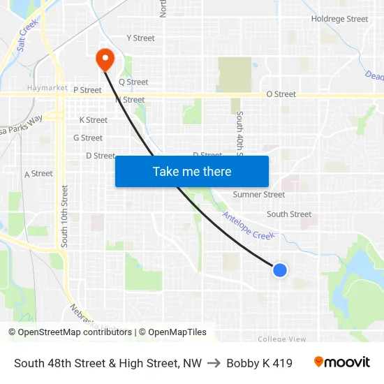 South 48th Street & High Street, NW to Bobby K 419 map