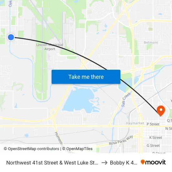 Northwest 41st Street & West Luke Street to Bobby K 419 map