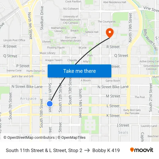 South 11th Street & L Street, Stop 2 to Bobby K 419 map