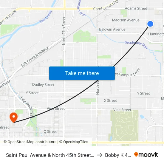 Saint Paul Avenue & North 45th Street, NE to Bobby K 419 map