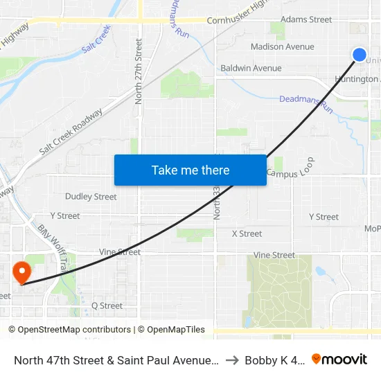 North 47th Street & Saint Paul Avenue, NW to Bobby K 419 map