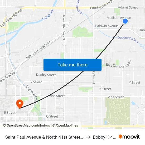 Saint Paul Avenue & North 41st Street, NE to Bobby K 419 map