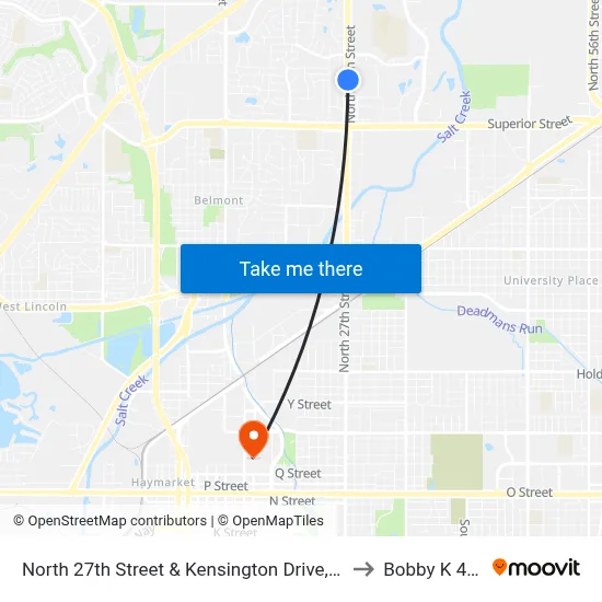 North 27th Street & Kensington Drive, NE to Bobby K 419 map