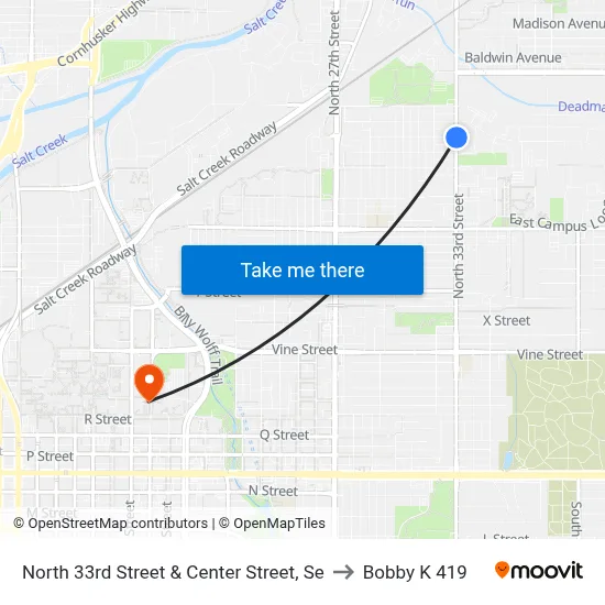 North 33rd Street & Center Street, Se to Bobby K 419 map