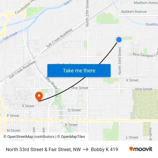 North 33rd Street & Fair Street, NW to Bobby K 419 map