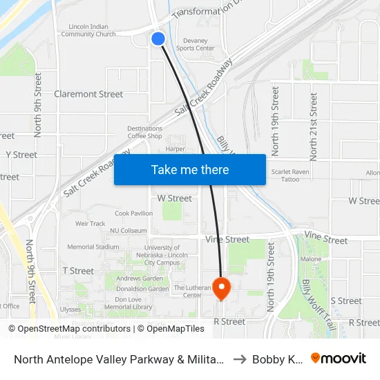 North Antelope Valley Parkway & Military Road, SW to Bobby K 419 map