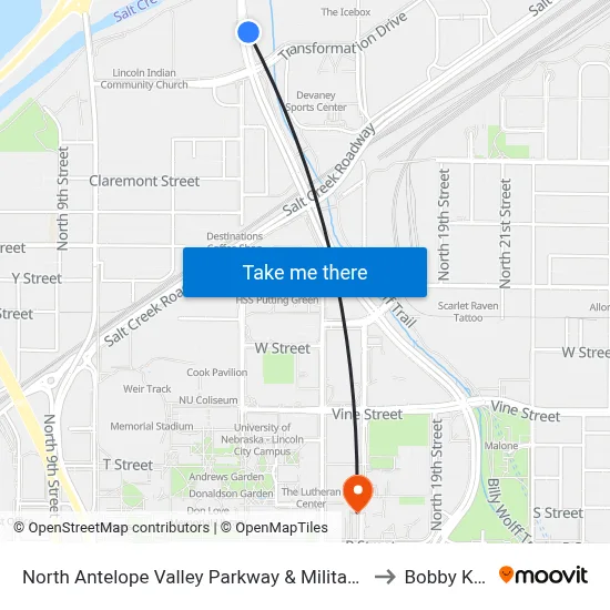 North Antelope Valley Parkway & Military Road, NE to Bobby K 419 map