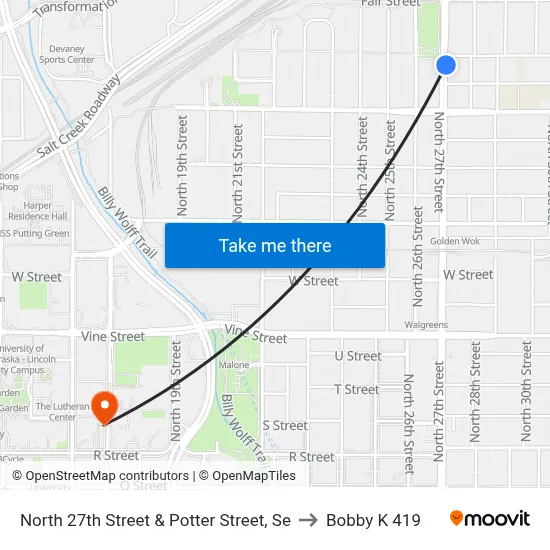 North 27th Street & Potter Street, Se to Bobby K 419 map