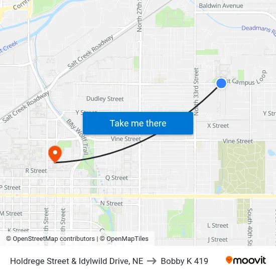 Holdrege Street & Idylwild Drive, NE to Bobby K 419 map