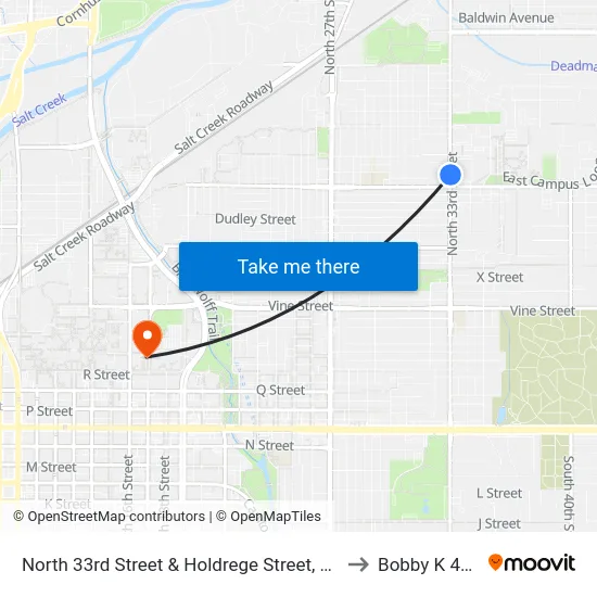 North 33rd Street & Holdrege Street, NE to Bobby K 419 map
