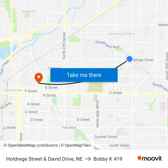 Holdrege Street & David Drive, NE to Bobby K 419 map
