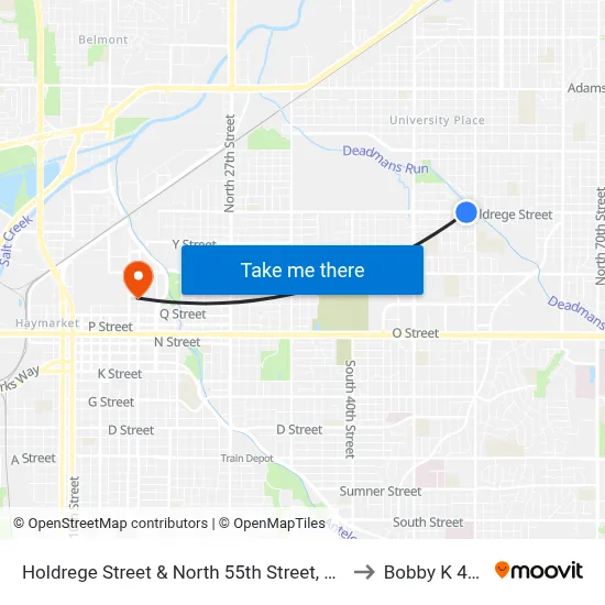 Holdrege Street & North 55th Street, SW to Bobby K 419 map