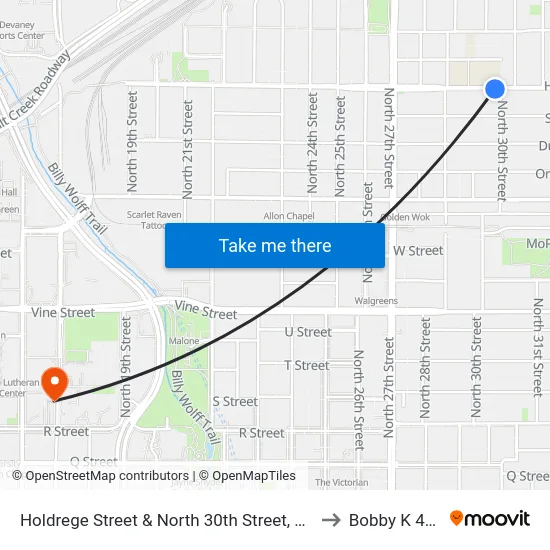Holdrege Street & North 30th Street, SW to Bobby K 419 map