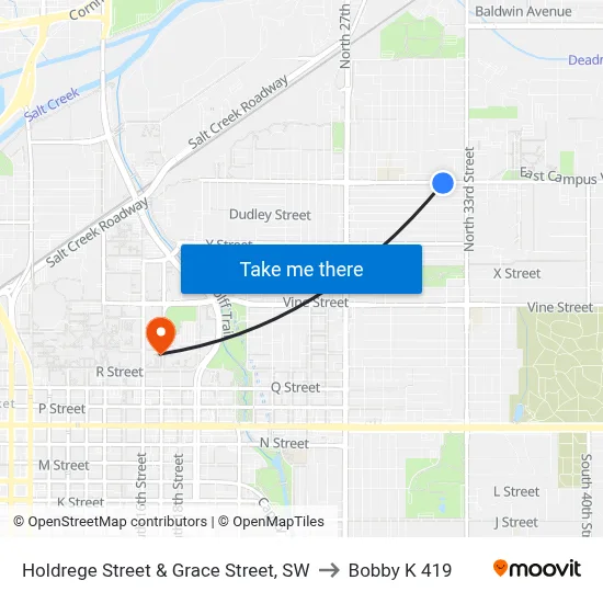 Holdrege Street & Grace Street, SW to Bobby K 419 map