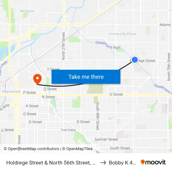 Holdrege Street & North 56th Street, NE to Bobby K 419 map