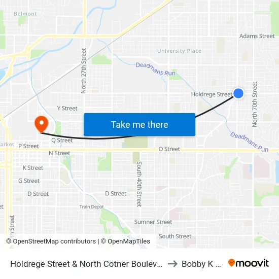 Holdrege Street & North Cotner Boulevard, NE to Bobby K 419 map