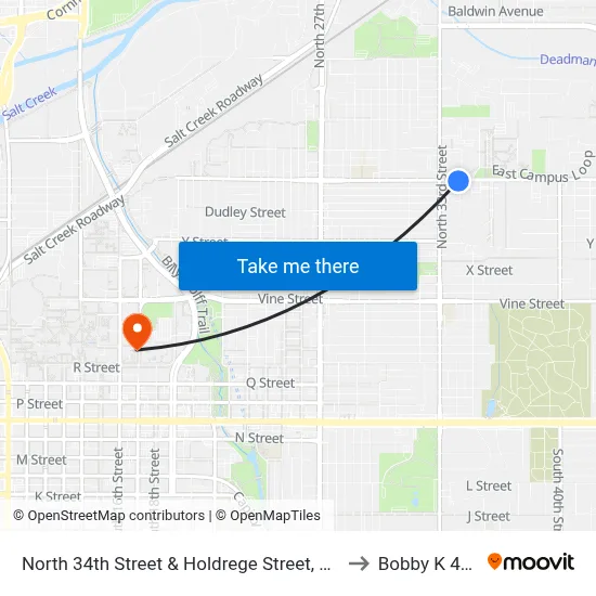 North 34th Street & Holdrege Street, SW to Bobby K 419 map