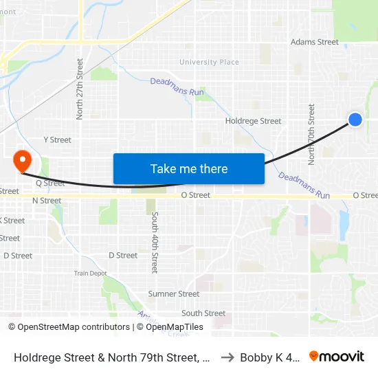 Holdrege Street & North 79th Street, NW to Bobby K 419 map